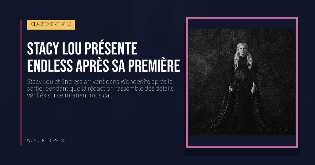 Wonderlife Press: Stacy Lou présente Endless après sa première. pochette de la sortie. CLASSEMENT N° 13.
