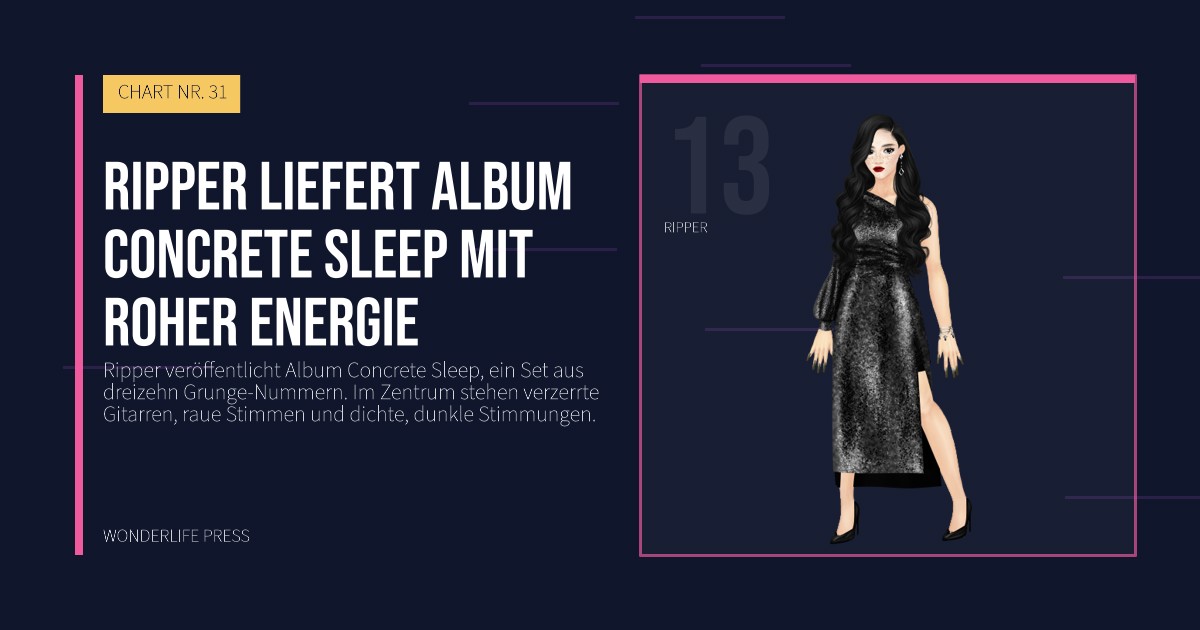 Wonderlife Press: Ripper liefert Album Concrete Sleep mit roher Energie. Künstlerporträt. CHART NR. 31.