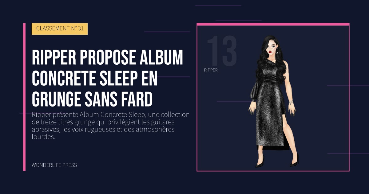 Wonderlife Press: Ripper propose Album Concrete Sleep en grunge sans fard. portrait des artistes. CLASSEMENT N° 31.