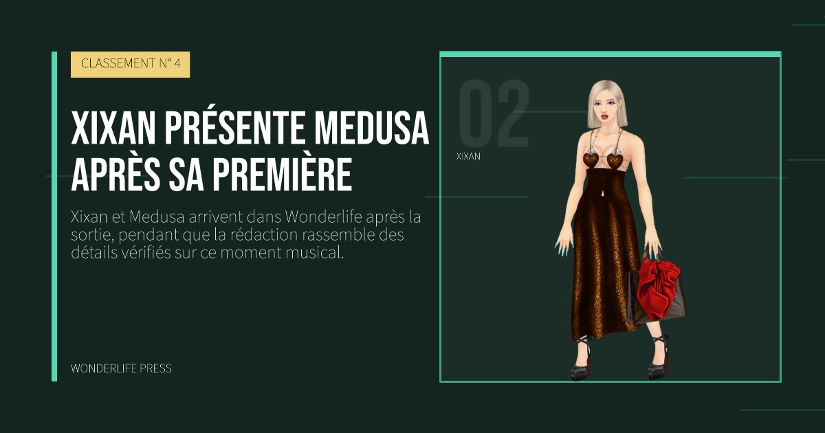 Wonderlife Press: Xixan présente Medusa après sa première. portrait des artistes. CLASSEMENT N° 4.