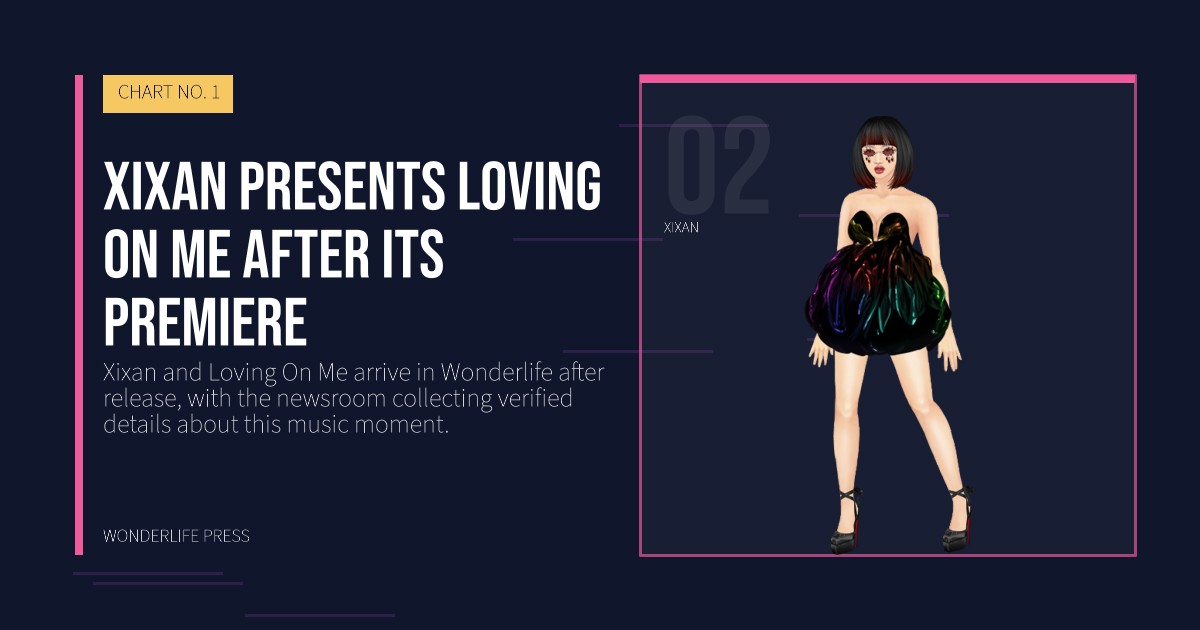 Wonderlife Press: Xixan presents Loving On Me after its premiere. artist portrait. CHART NO. 1.