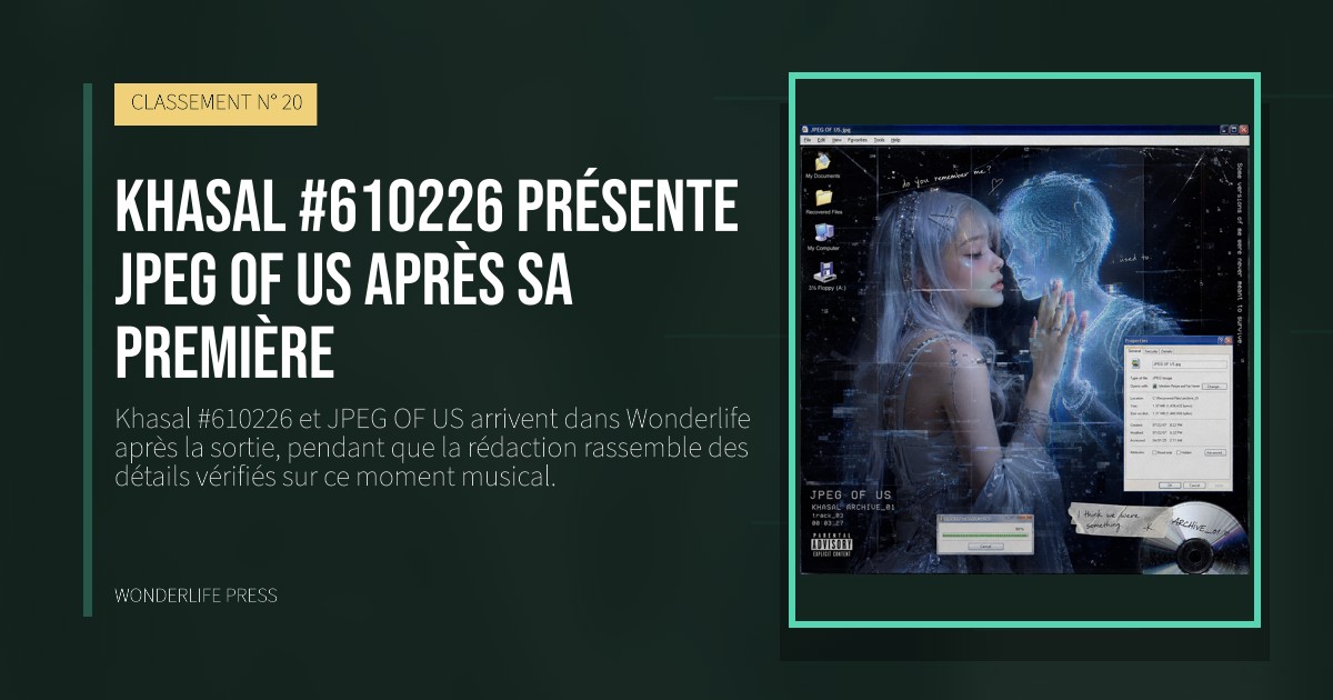 Wonderlife Press: Khasal #610226 présente JPEG OF US après sa première. pochette de la sortie. CLASSEMENT N° 20.
