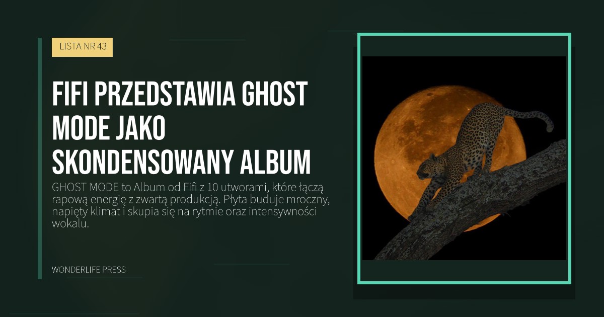 Wonderlife Press: Fifi przedstawia GHOST MODE jako skondensowany Album. okładka wydawnictwa. LISTA NR 43.