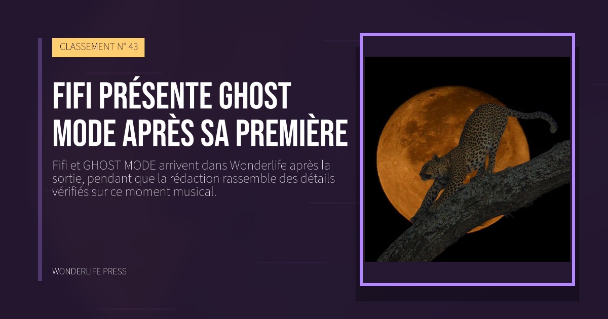 Wonderlife Press: Fifi présente GHOST MODE après sa première. pochette de la sortie. CLASSEMENT N° 43.