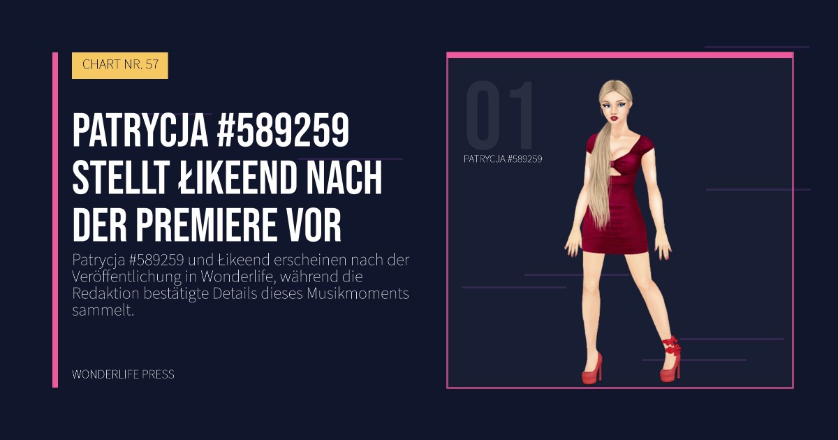 Wonderlife Press: Patrycja #589259 stellt Łikeend nach der Premiere vor. Künstlerporträt. CHART NR. 57.