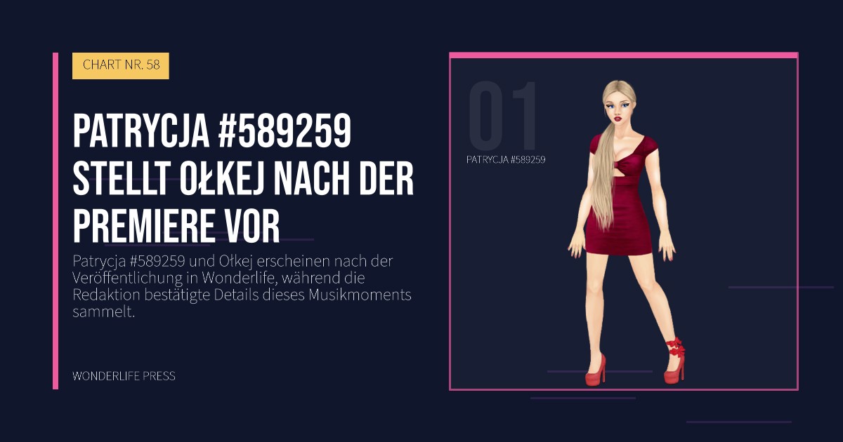 Wonderlife Press: Patrycja #589259 stellt Ołkej nach der Premiere vor. Künstlerporträt. CHART NR. 58.