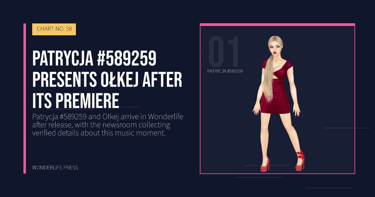 Wonderlife Press: Patrycja #589259 presents Ołkej after its premiere. artist portrait. CHART NO. 58.