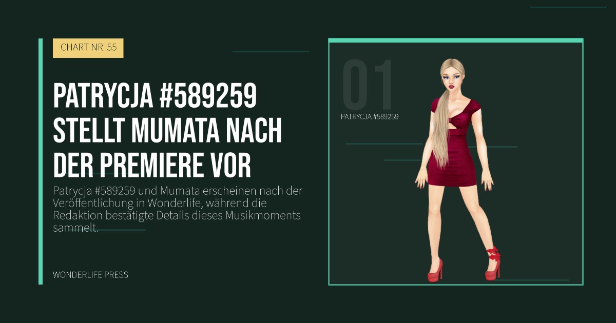 Wonderlife Press: Patrycja #589259 stellt Mumata nach der Premiere vor. Künstlerporträt. CHART NR. 55.