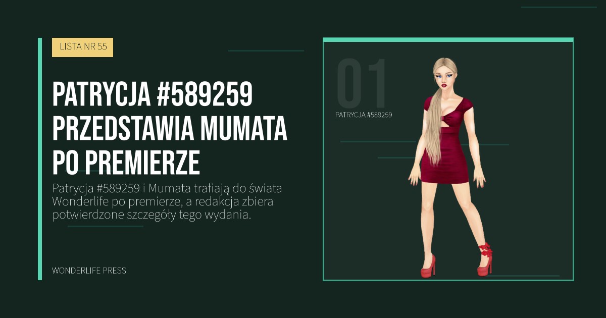 Wonderlife Press: Patrycja #589259 przedstawia Mumata po premierze. portret artystów. LISTA NR 55.