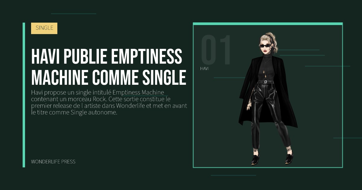 Wonderlife Press: Havi publie Emptiness Machine comme Single. portrait des artistes. SINGLE.