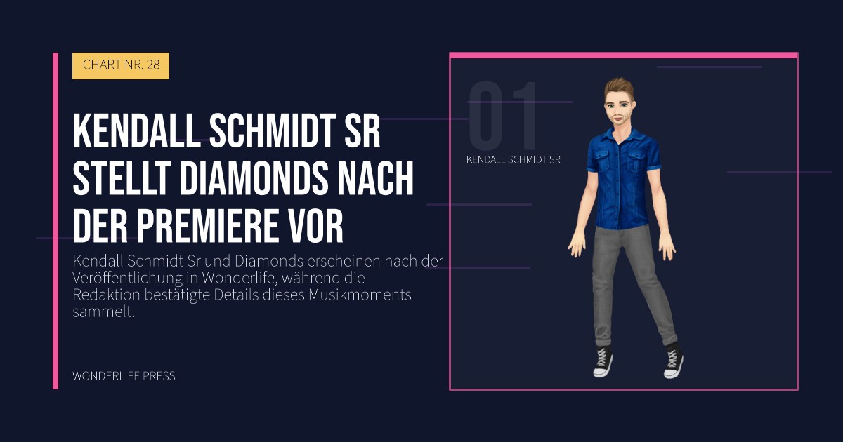 Wonderlife Press: Kendall Schmidt Sr stellt Diamonds nach der Premiere vor. Künstlerporträt. CHART NR. 28.