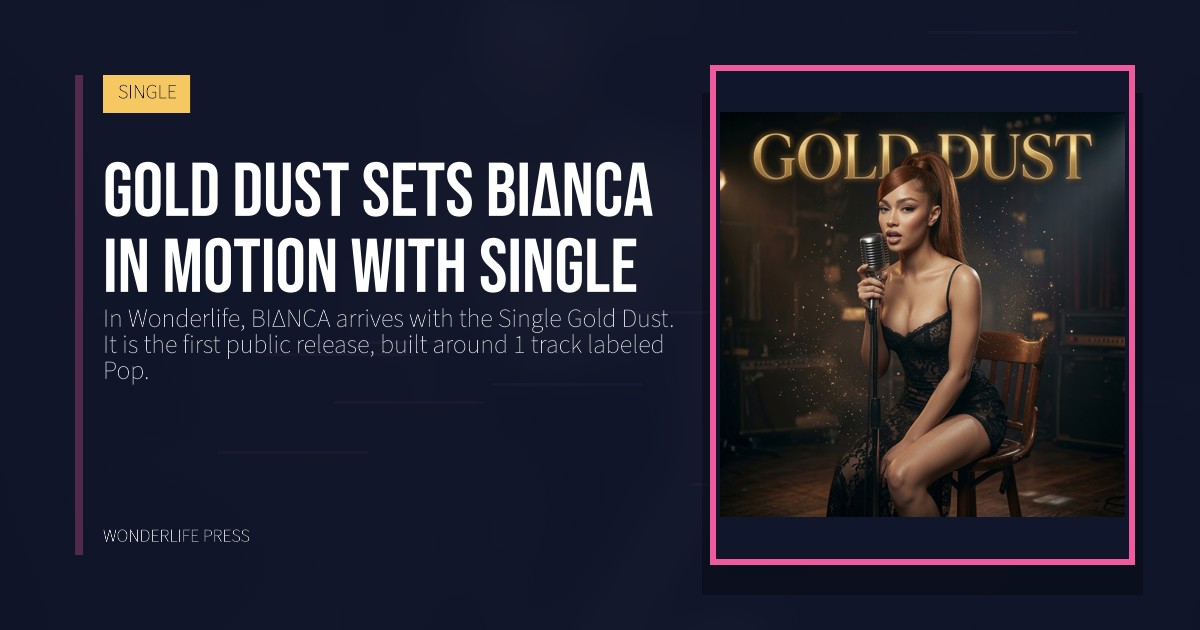 Wonderlife Press: Gold Dust sets BIΔNCA in motion with Single. release artwork. SINGLE.
