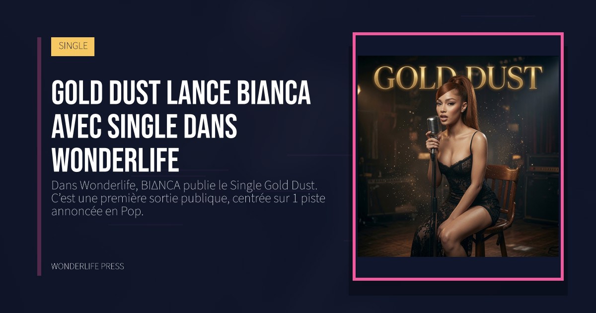 Wonderlife Press: Gold Dust lance BIΔNCA avec Single dans Wonderlife. pochette de la sortie. SINGLE.