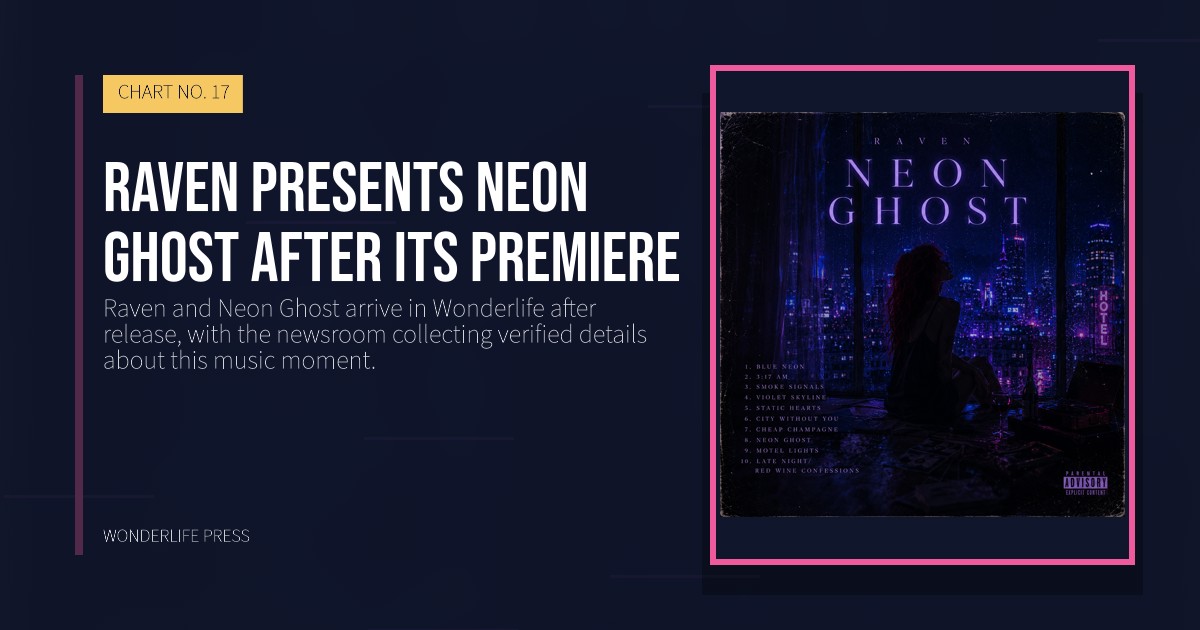 Wonderlife Press: Raven presents Neon Ghost after its premiere. release artwork. CHART NO. 17.